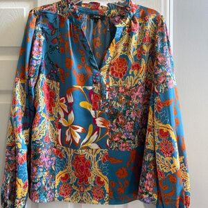 Long Sleeve Floral Blouse SzL